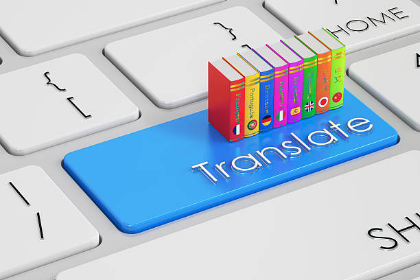 Translate concept on keyboard, 3D rendering